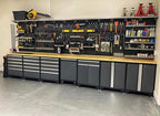 OmniWall Modular Metal Pegboard System, 16x48 inches, Steel Construction, Wall-Mounted Tool Storage (Black, Vertical)