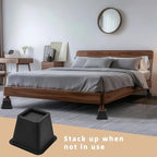 Bed Riser/Furniture Lift Bed/Bed risers/Furniture Lifter/Table risers/Frame Risers Create Under Bed Storage Heavy Duty for Furniture Height Adjustment (Black 8 Pack, 4 Inch)