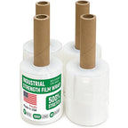 5" x 1000' Industrial Strength Mini Stretch Wrap with Extended Core Handles, Ready to Use Pack of 4 Clear Stretch Film Rolls, 80 Gauge, 500% Elongation - Shrink Wrap for Moving, Packing