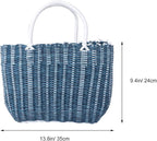Basket Woven Tote Bag with Handle Large Capacity Shopping Tote Reusable Grocery Shopping Bag for Home, Travel and Shopping