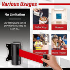 DuraSteel Wall Mount Crowd Control Retractable Belt Barrier - 9.2 Ft Red Retractables Barrier Belt, Crowd Control Barriers Do Not Enter Line Dividers for Crowds NOT Stanchions with Retractable Belts