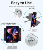 Anti-Theft Desktop Tablet Kiosk Stand for 7-11" Tablets, Security Countertop Stand with Lock & Key, 360 Swivel, Non-Slip Rubber, Compatible with iPad Pro 11/Air/Mini, Galaxy Tab S9/S8/S7