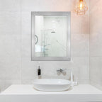 Ruomeng Rectangular Wall Mirror 16" x 20" for Bathroom, Bedroom, Entryway, Living Room, Nickel