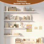 12 Inch Deep Floating Shelves for Wall 3 Pack Floating Shelfs Large Storage Space Wall Decor Display Shelf for Bathroom Living Room Bedroom Kitchen 30" W x 12" D x 1.2" H White