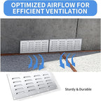 2 Pack Stainless Steel Venting Panel for BBQ Grill Accessory, 15x6.5 Inch (20-Slots), 304 Grade Metal Vent Cover for Masonry Fire Pits & Outdoor Kitchens, Weather Resistant, 15" by 6-1/2"