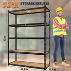LEVELEVE 5-Tier Heavy Duty Storage Shelving Unit, 2020 lbs Capacity, Adjustable Metal Utility Shelf, 48" L x 18" W x 73" H for Garage, Kitchen, Pantry, Basement, Bathroom, Laundry,3 Pack