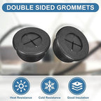 uxcell 6Pcs Cable Cord Grommet, 13/16"(20mm) Rubber Desk Grommets Wire Pass Through Hole Cover with Marked Cable Ties for Home Office Cable Wire Protection, Black