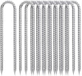 Rebar-Stakes-12-Inch, Ground Stakes Heavy Duty U-Hook Galvanized Anti-Rust Heavy Duty Ground Anchors for Garden Dog Fence Chicken Coop Christmas Decorations Deer Fence 12pcs