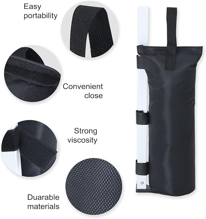 COOSHADE Canopy Tent Sand Bags Gazebo Weights Bags,4 Pack,Black,112LBS