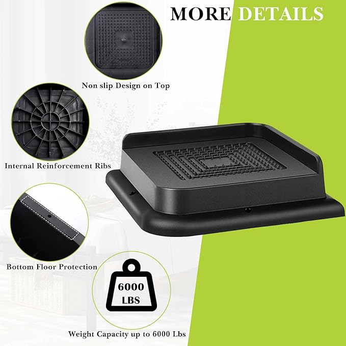 Bed Risers 1 inch, 2 inch, 3 inch, 4 inch, 6 inch, 8 inch Heavy Duty, Oversized Furniture Riser for Couch Sofa Table Chair Leg Frame Dorm, Support up to 6000 Lbs (Black 8 Pack, 1 inch)