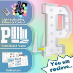 imprsv 4FT Colorful Marquee Letters P, 18 Colors Light Up Letters Alphabet Sign with Remote, Giant Letters for Events, Large Sign for Birthday Engagement Anniversary Wedding Party Decor