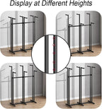 Black Clothing Racks with 8 Arms, Metal Clothing Racks for Hanging Clothes, Freestanding Garment Rack Heavy Duty, 46" to 63" Adjustable Height Retail Clothing Rack for Boutiques Display