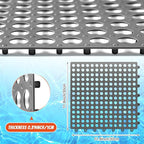 Tinideya 24 Modular Interlocking Floor Mat Rubber Tiles 12"x12" Drainage Interlocking Tiles Drain Holes Non-Slip Drainage Mats for Pool, Kitchen, Shower, Patio Pet Areas (Gray) (Round)