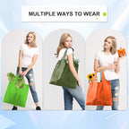 BeeGreen Colorful Reusable Grocery Bags 6 Pack, Heavy Duty Totes for Women, Foldable Grocery Bag Large Shopping Totes with Handles for Work, Travel, Gift, Store, Polyester Washable Reusable Tote Bag