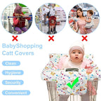 White Shopping Cart Cover for Baby 2-in-1 High Chair Cover with Safety Harness Multifunctional Owl Pattern Cart Covers for Babies Soft Padded Grocery Cart Cover for Baby Boy Girl