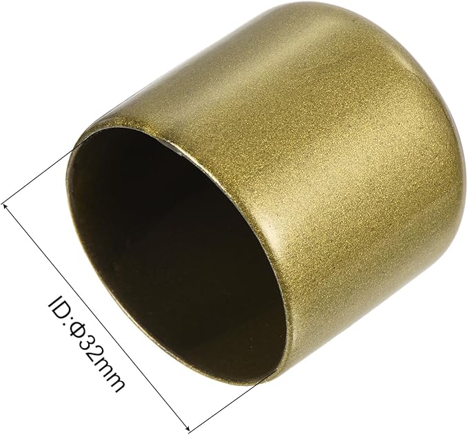 uxcell 10pcs Rubber End Caps 32mm(1 1/4") ID Vinyl Round End Cap Cover Screw Thread Protectors Gold