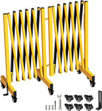 12.2FT Industrial Metal Expandable Barricade，Retractable Traffic Fence with Casters, Folding Security Gate，Portable Barricade Gate for Construction Area, Traffic Control, Cordon