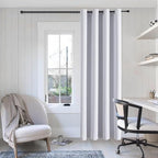 ChrisDowa Blackout Curtains 102 Inches Long for Living Room, Grommet Thermal Insulated Room Darkening Curtains for Bedroom (1 Panel Set, Greyish White, 52W x 102L)