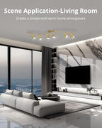 Bojim 6 Light Gold Track Lighting Kit, Modern LED Track Lighting Fixtures Ceiling, Flexibly Rotatable LED Light Head with Acrylic Ring, Kitchen Ceiling Spot Light(GU10 Socket, Bulbs Not Included)