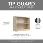 Bush Furniture Universal Small 2 Shelf Bookcase in Natural Elm, Low Storage and Display Bookshelf for Home Office or Living Room Organization