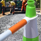Fluorescent Orange/Green PVC Traffic Cones, Heavy Black Base Parking Lot Cone Structurally Stable Weatherproof Road Construction Safety Cones (4, Green, 28" Large)