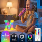 mooncow Rechargeable Light Up Letters,Colorful Marquee Letters with Remote,Gift Wrap Gifts,Bedroom Home Bar Party Decor (Q)