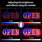 30"x10" Large LED Open Sign for Business - Unique Design super Bright Open Signs With chain - High Visibility for Stores, Bar, Hotel, Retail Shops,Window, Salon, Restaurant, Office (American Flag, 30x10)