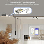 2-Pack Adjustable Focus Spotlight, 18W Magnetic Track Light Head, 24V LED Lamp, Rotatable Spotlight, Smart Control via App, Remote & Voice, Dimmable & CCT 2700K-6000K, Beam Angle 20°-45°