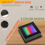 ZEERSHEE 3.1*0.7in LED Light Display Base for Crystal 3D Glass Art 7 Lighting Mode Color Change Square Stand Base Plate Flat