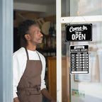 Open Closed Signs Business Hours Sign Set for Window Door Open Signs for Business Hour Closed Open Flip Sign Store Resturant Bar Black