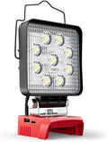 LIVOWALNY Portable LED Work Light Compatible with Milwaukee 18V Battery, 48W 4800LM Cordless Flood Light Flashlight with Low Voltage Protection USB & Type C Charger Port for Construction, Emergency