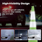 6 Pack 28 Inch Green Traffic Cones with Reflective Strips, Heavy Duty Black Base Cones for Outdoor Events, Driveways and Construction Zones (6, Green, 28 Inch)