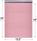 Light Pink 12.5x19.5 Inch Large Poly Bubble Mailers #6 | Padded Envelopes with Self Seal | Air Lined Cushioned Bubble Mailer | Usable Size 12.5x15 | 50 Pack Bulk | Lightweight shipping Bags