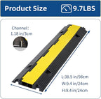 Nisorpa Cord Protector Ramp 2", 40000 lbs Heavy Duty Rubber Outdoor Extension Cable Wire Hose Cover Ramps, 2 Channels Slow Down Speed Bump for High Traffic Driveway Road, Garage, Property Area, 3.25ft
