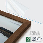 VCK 18x24 Poster Frame 5 Pack - Brown, High-End Wood Picture Frames with Polished Plexiglass, Display 16x20 Photo with Mat or 18x24 without Mat, Art Gallery-Quality, Wall Hanging, Brown
