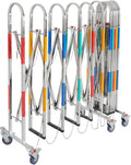 Expandable Metal Barricade, Safety Barrier with Casters 1.1x5M Portable Mobile Gate Stainless Steel Fence for Garage Construction Site Traffic Control (Colorful)