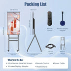 MWE 43 Inch Mobile Digital Signage Display Kiosk with Flight Case, Portable Digital Poster with Screen Mirroring App Publishing, Advertising Display Kiosk, Android OS