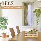 Gerrii 12 Pcs 8'' Small Wooden Crates for Crafts Unfinished Crates Centerpiece Mini Rustic Wood Basket Box for Display Storage Milk Wine Closet Home Bathroom Kitchen Office Decor