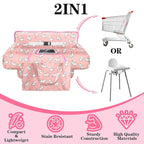 Shopping Cart Cover for Baby Girl Boy 2-in-1 High Chair Water Resistant High Chair Cover w/Phone Pouch Pocket Gender Neutral Cart Cover for Babies Padded Grocery Cart Cover for Baby
