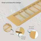 Vent Systems 16 x 4 Inch (Outer Dimensions) Air Supply Ventilation Grille - Gold Aluminum Rectangle Intake/Exhaust Door Vent Deflector - HVAC for Home Improvement Floor, Wall Duct Cover