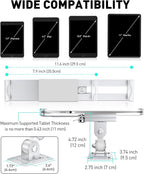 AboveTEK Tablet Wall Mount -360° Rotation iPad Wall Holder for Retail & Business, Anti Theft iPads Stand Fits 7"-11" Tablets Including iPad Pro/Air/Mini, Galaxy Tab - Security Lock & Key - (Silver)