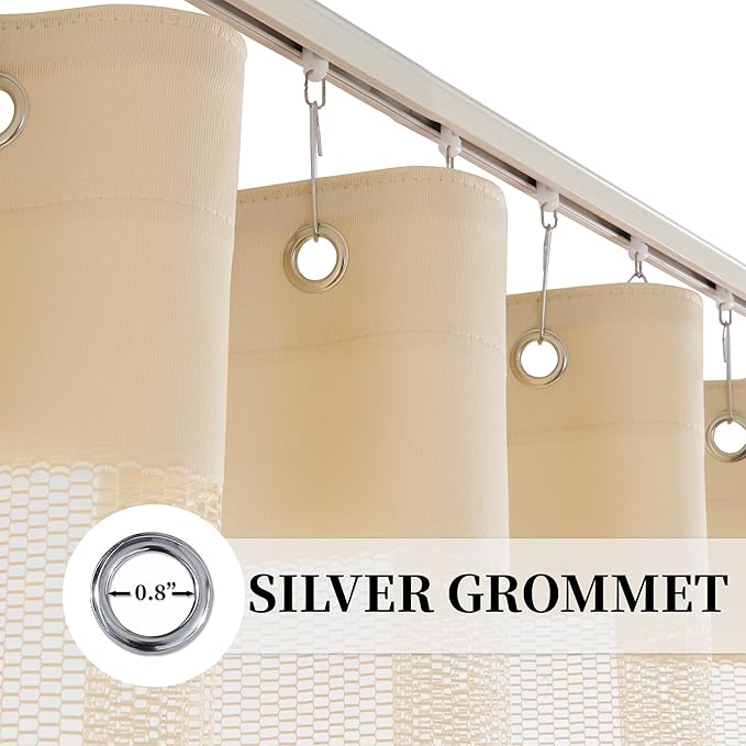 5ft Wide x 8ft Tall Hospital Curtains with Grommet for Hospital Medical Clinic SPA Lab Curtain Room Divider Privacy Screen (Beige, 1 Panel)