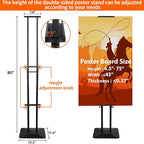 Poster Stand Heavy Duty - Double-Sided Poster Stands for Display Board Foam Signage, 4-Pack Adjustable Floor Standing Sign Holder Height up to 80 Inch, Fit Retail Events Business Wedding