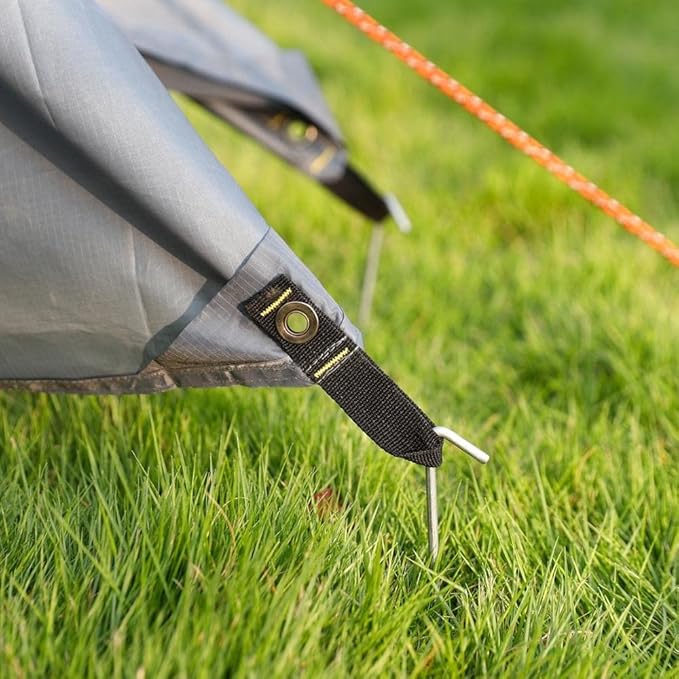Metal Tent Stakes Heavy Duty 9 Inch, 8 Pack Anti-Rust Galvanized Steel Camping Tarp Stakes, Ground Stakes Yard Stakes Canopy Anchors for Inflatables, Outdoor Decorations