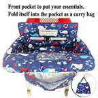 2-in-1 Shopping Cart and High Chair Cover for Baby, Padded Cover, Fold'n Roll Style, Portable with Carry Bag (Blue Whale)