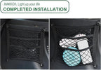 3 Layer Small Cargo Net,Cargo Storage Pocket Net, Mesh Elastic Pouch Organizer with Mounting Screws Hooks for Car,Rv, Trunk,Boats,SUV, Truck (2 Pack,11.8 x 9.8Inch,30 x25cm)
