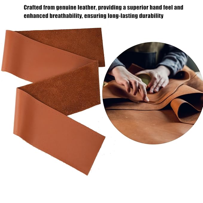 Universal Genuine Leather Handle Cover Compatible with Wonderfold Stroller W2/W4,38 inches Long Hand Sewn Handle Cover for Most Stroller Wagon(Brown),Non-Zippered Style