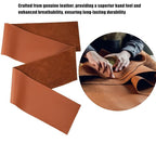 Universal Genuine Leather Handle Cover Compatible with Wonderfold Stroller W2/W4,38 inches Long Hand Sewn Handle Cover for Most Stroller Wagon(Brown),Non-Zippered Style
