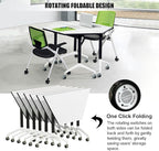 Conference Table,6 Pack Foldable Conference Room Table,47.2in Rolling Meeting Seminar Table with Casters,Business Mobile Training Tables for 6-8 People,Modern Seminar Boardroom Tables for Office