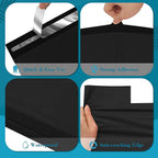 JinRuiKJ Poly Mailers with Handle 14.5x19 Inch 50 Pcs, Easy to Carry Packaging Bags for Small Business, Thank You Shipping Bags with Self Adhesive Strip, Tearproof and Waterproof - Black
